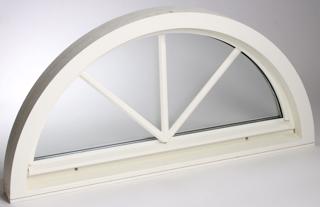 Fönster halvrunt 1180x590mm inåt vit 3-glas spröjs
